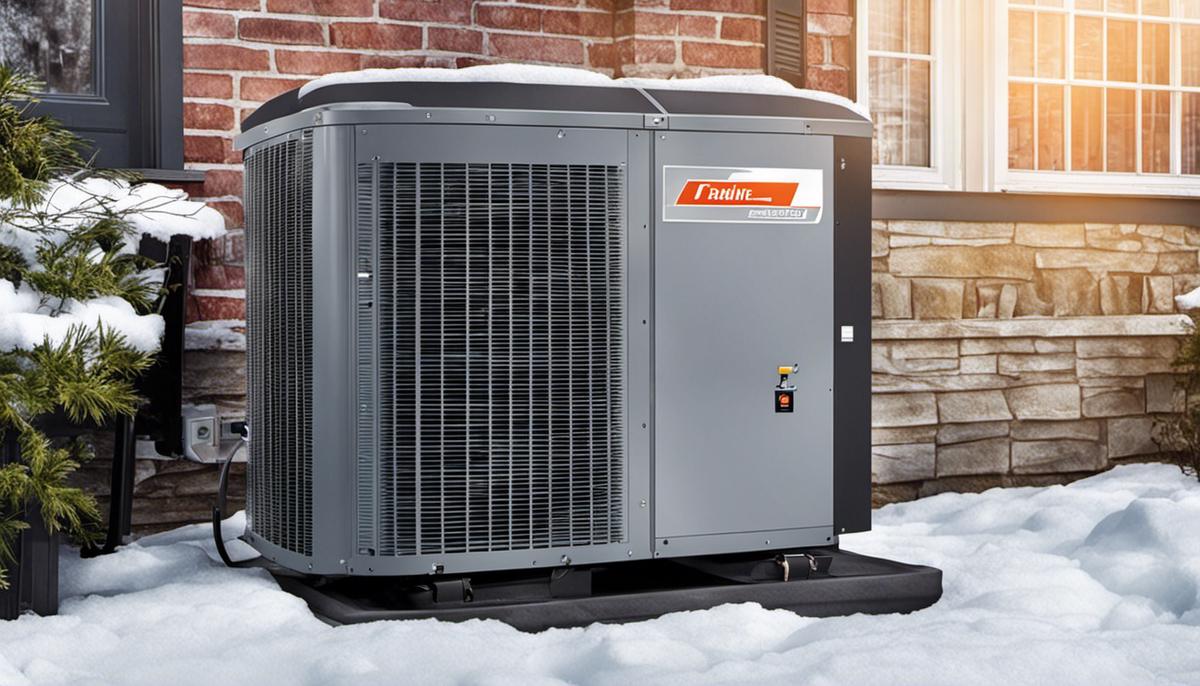 A diagram illustrating the performance of heat pumps in severe cold weather